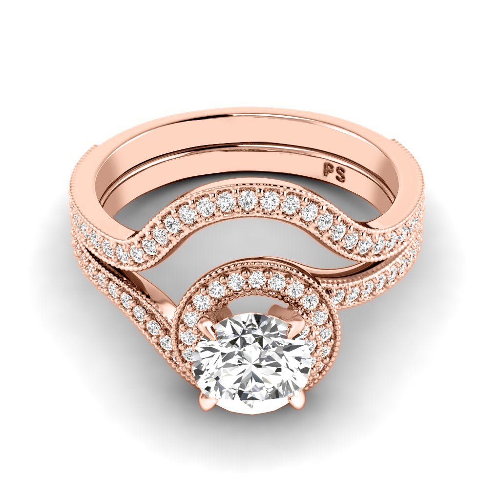 0.95-6.45 CT Round Cut Diamonds - Bridal Set