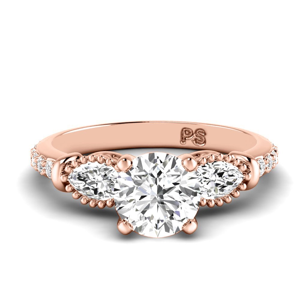 0.80 - 1.95 CT Marquise & Round Cut Natural Diamonds - Engagement Ring - Primestyle.com