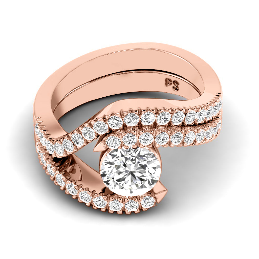 1.10-3.60 CT Round Cut Lab Grown Diamonds - Bridal Set