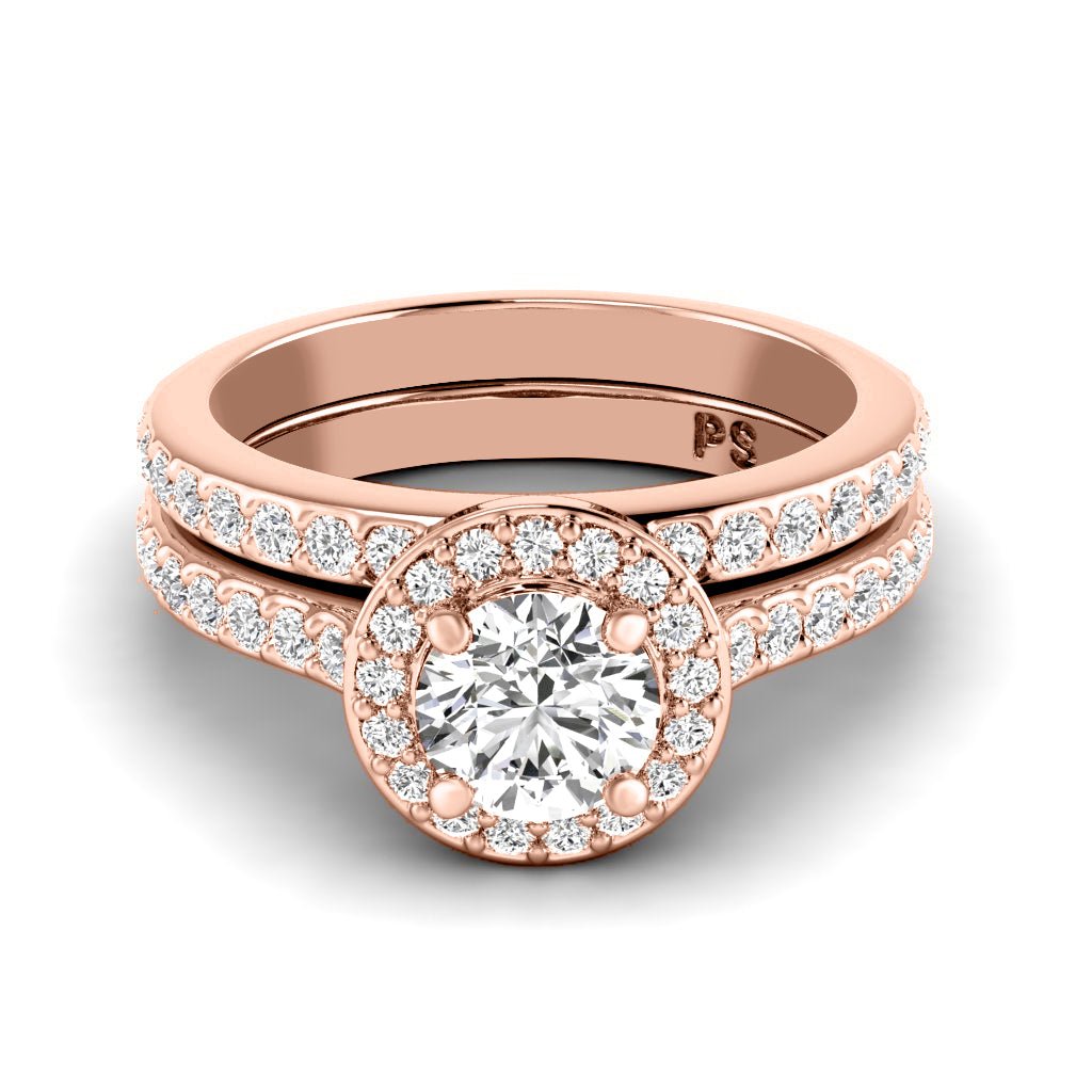 1.05-2.20 CT Round Cut Natural Diamonds - Bridal Set