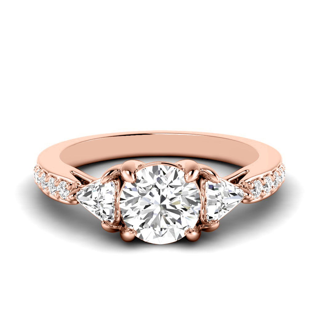 1.10-3.60 CT Round & Triangle Cut Lab Grown Diamonds - Engagement Ring