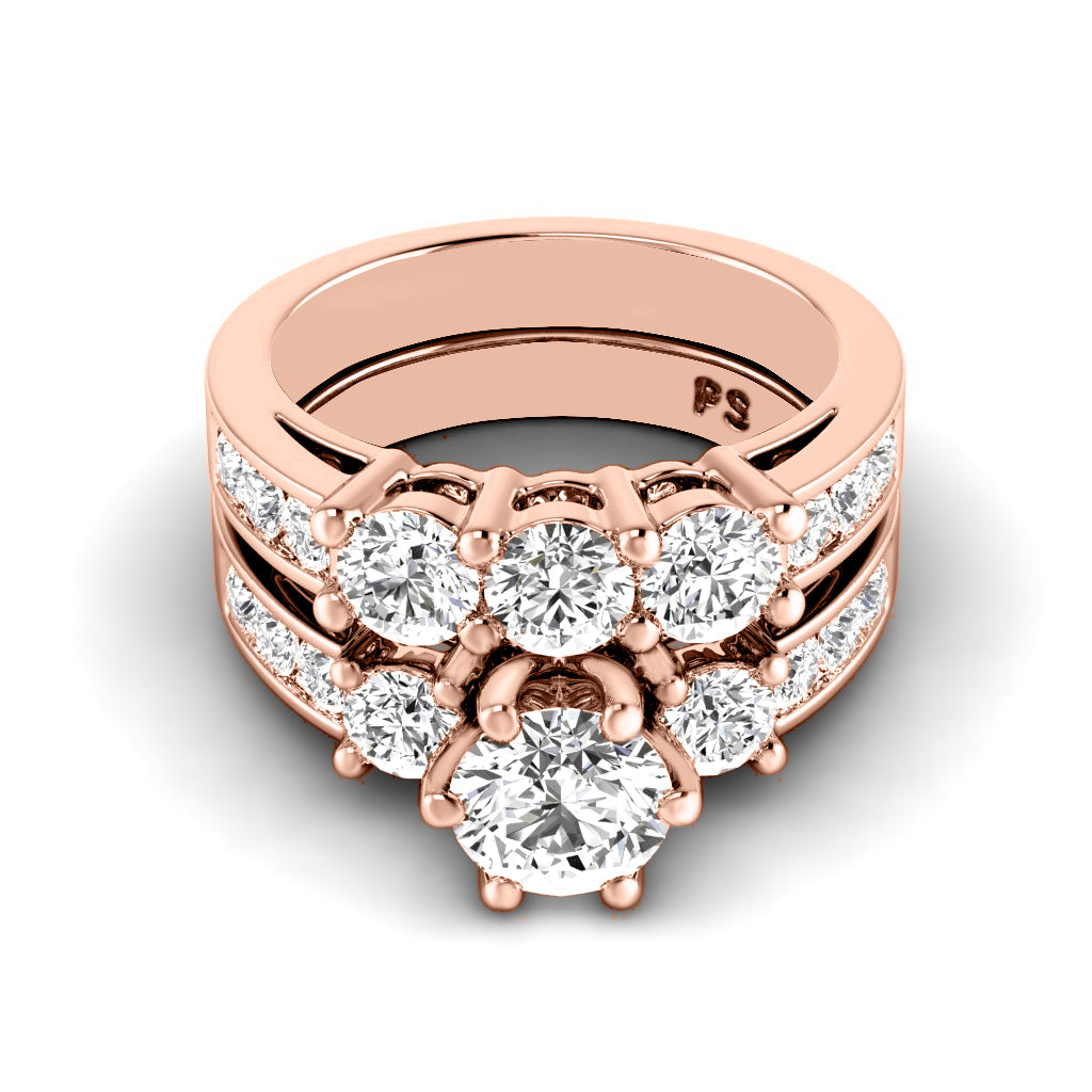 2.15-3.30 CT Round & Princess Cut Diamonds - Bridal Set