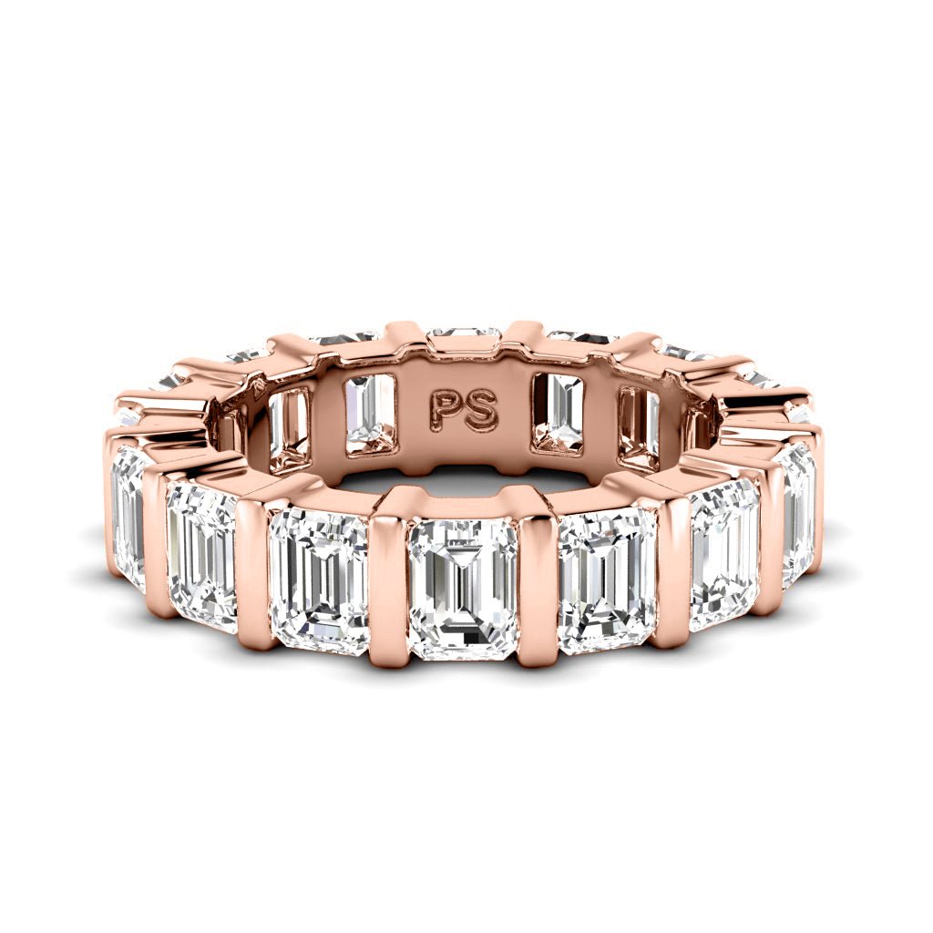 5.50 CT Emerald Cut Lab Grown Diamonds - Eternity Ring - Primestyle.com