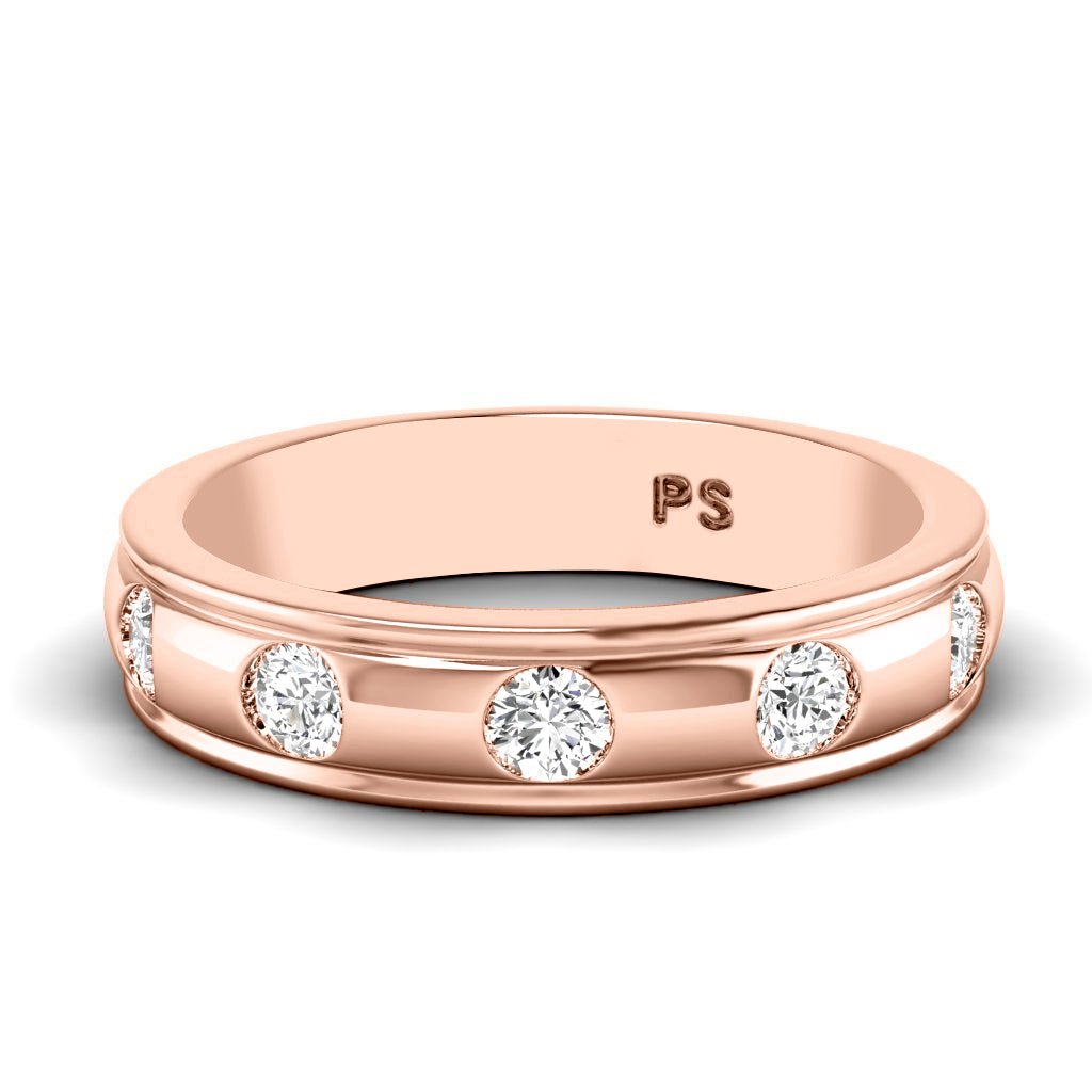 0.50 CT Round Cut Natural Diamonds - Mens Wedding Bands - Primestyle.com