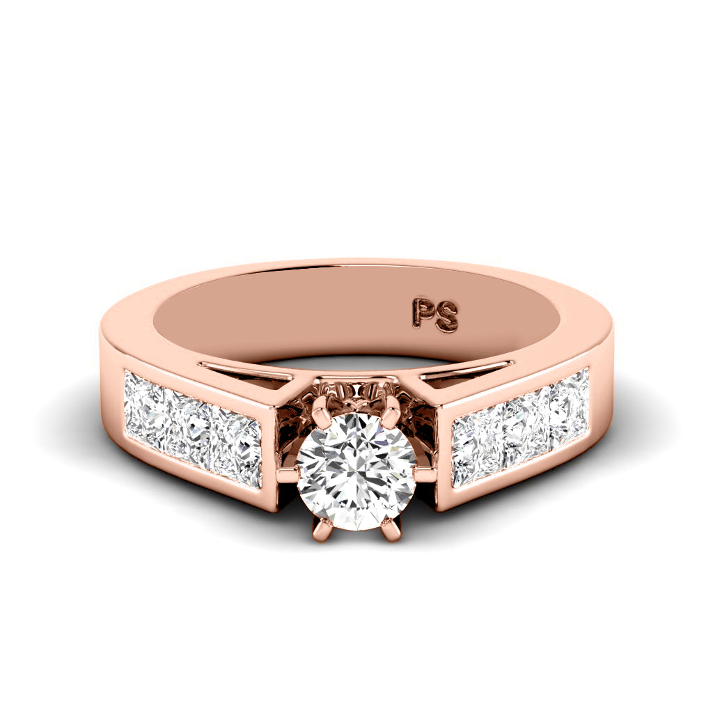 1.40-2.55 CT Princess & Round Cut Diamonds - Engagement Ring