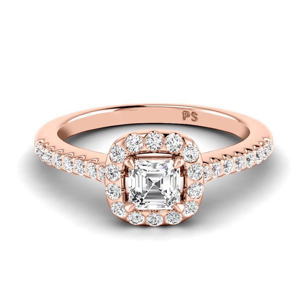 0.70-1.85 CT Ascher & Round Cut Natural Diamonds - Engagement Ring