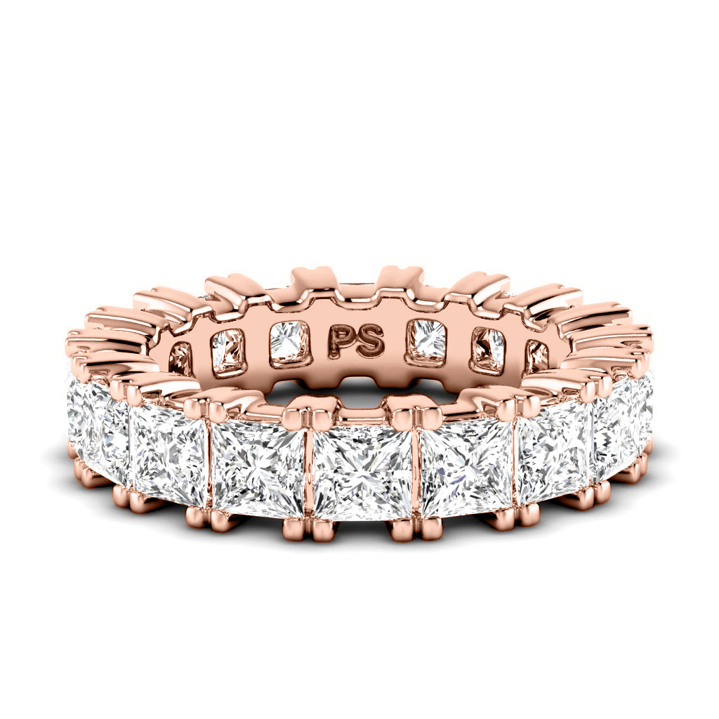 4.60 CT Princess Cut Natural Diamonds - Eternity Rings