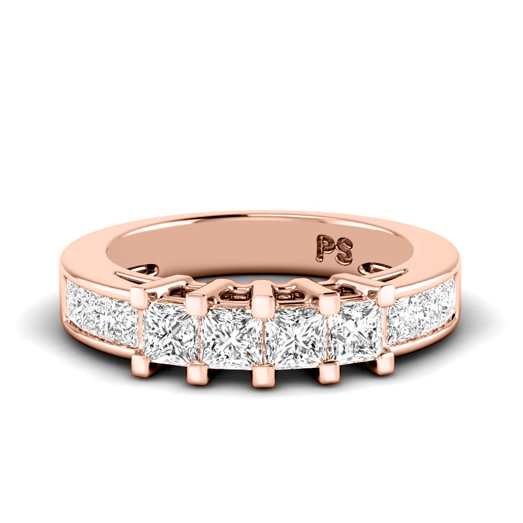 1.10 CT Princess Cut Lab Grown Diamonds - Wedding Band