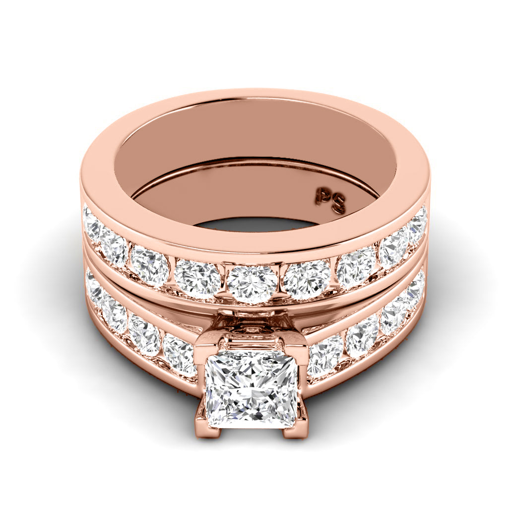 1.95-3.10 CT Round & Princess Cut Diamonds - Bridal Set