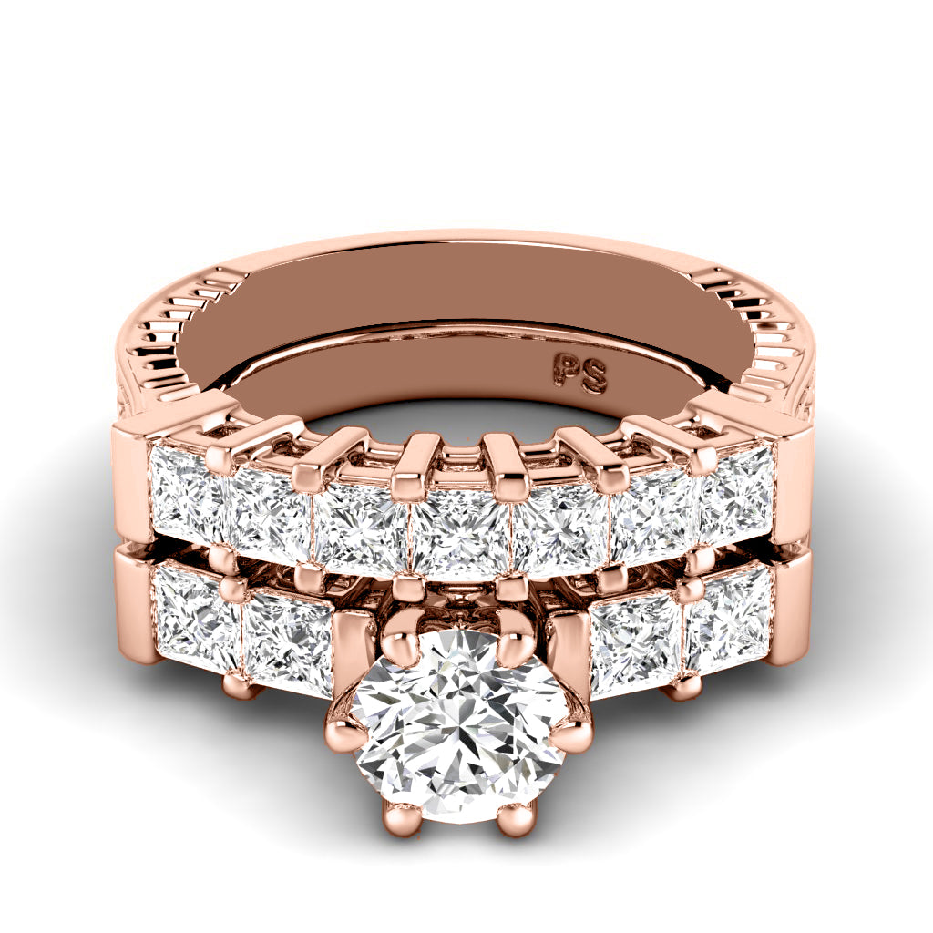 1.75-2.90 CT Princess Cut Natural Diamonds - Bridal Set