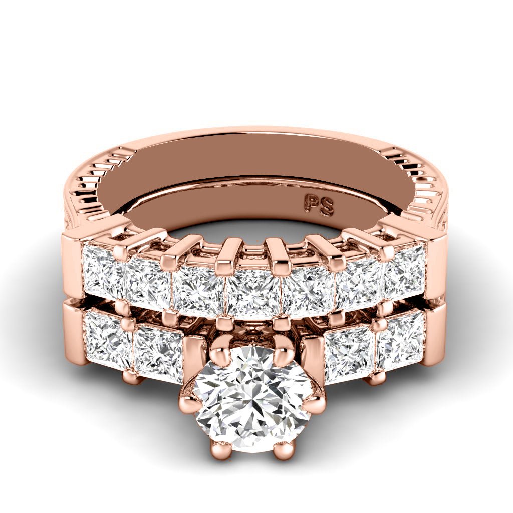 1.75 - 2.90 CT Princess Cut Natural Diamonds - Bridal Set - Primestyle.com