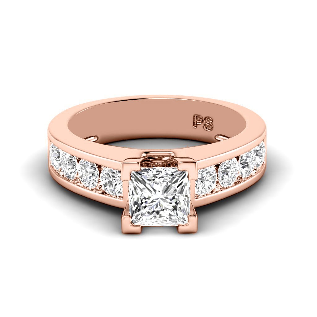 1.15 - 2.30 CT Princess & Round Cut Natural Diamonds - Engagement Ring - Primestyle.com