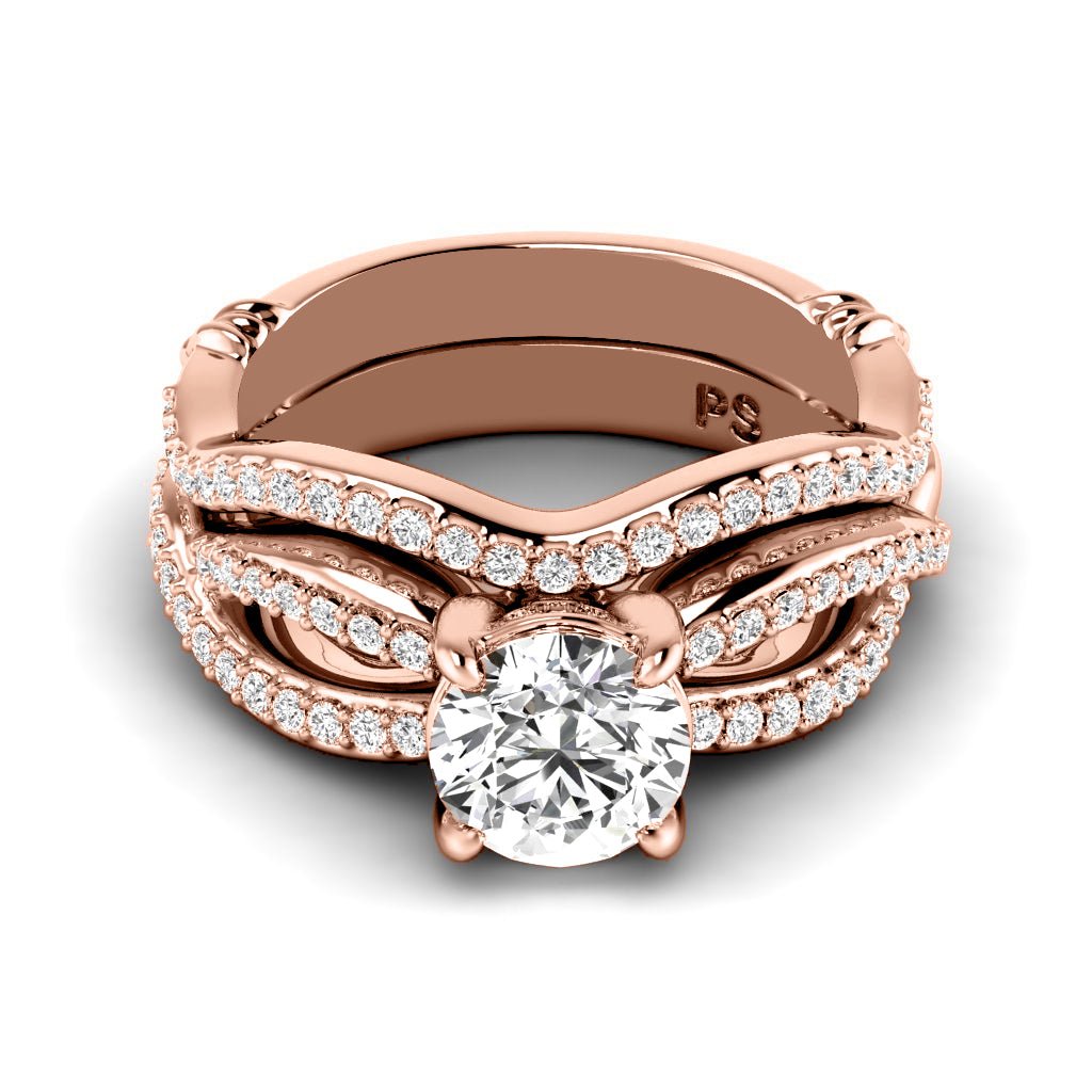 0.70-1.85 CT Round Cut Natural Diamonds - Bridal Set