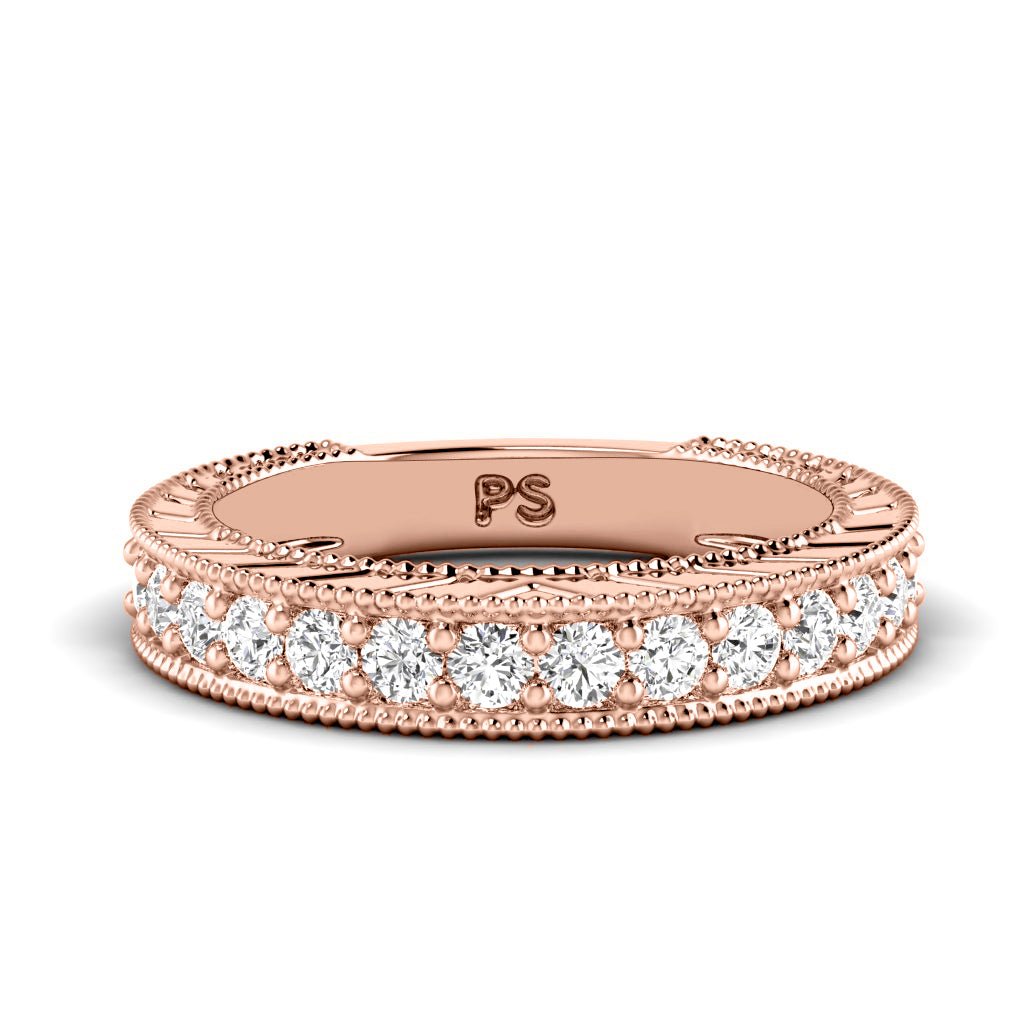 0.60 CT Round Cut Lab Grown Diamonds - Wedding Band - Primestyle.com