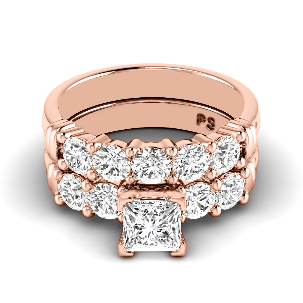 1.55-2.70 CT Princess & Round Cut Natural Diamonds - Bridal Set