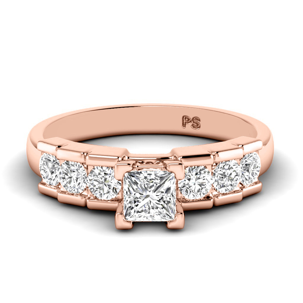 0.95-2.10 CT Round & Princess Cut Diamonds - Engagement Ring