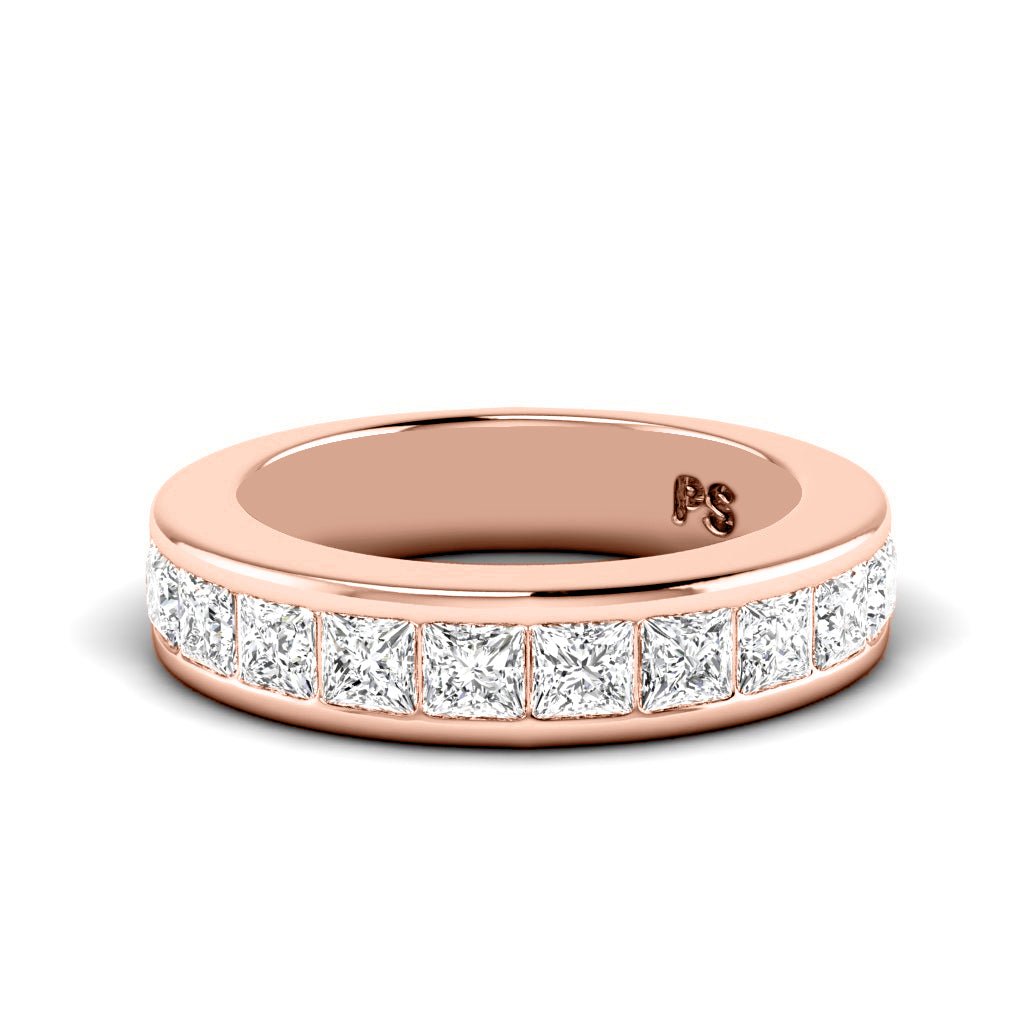 0.80 CT Princess Cut Natural Diamonds - Wedding Band - Primestyle.com