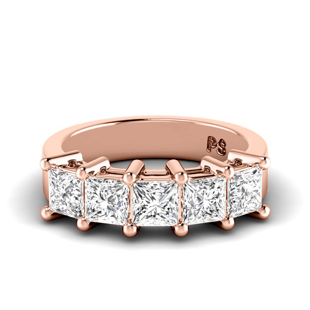 1.70 CT Princess Cut Natural Diamonds - Wedding Band