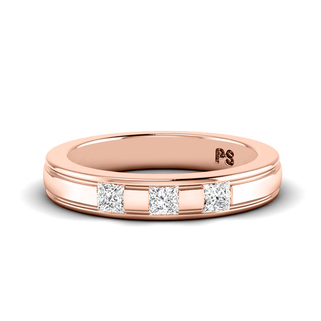 0.25 CT Princess Cut Diamonds - Wedding Band