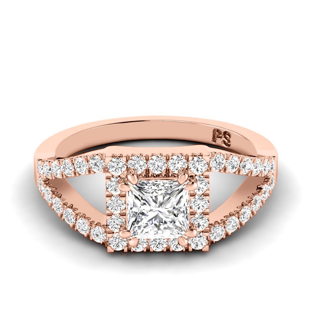0.95-6.45 CT Princess & Round Cut Lab Grown Diamonds - Engagement Ring