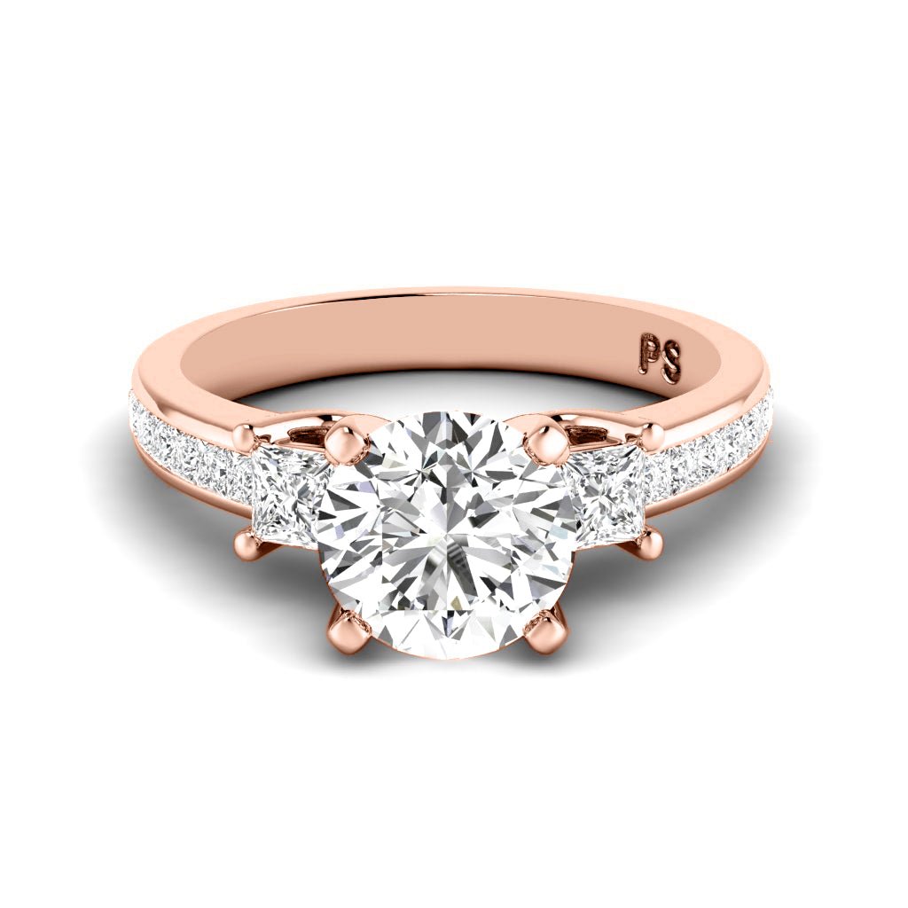 1.25 - 6.75 CT Princess & Round Cut Diamonds - Engagement Ring - Primestyle.com