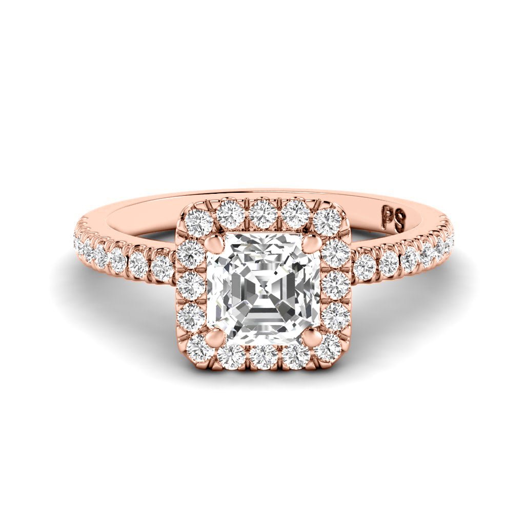 0.95-6.45 CT Ascher & Round Cut Lab Grown Diamonds - Engagement Ring