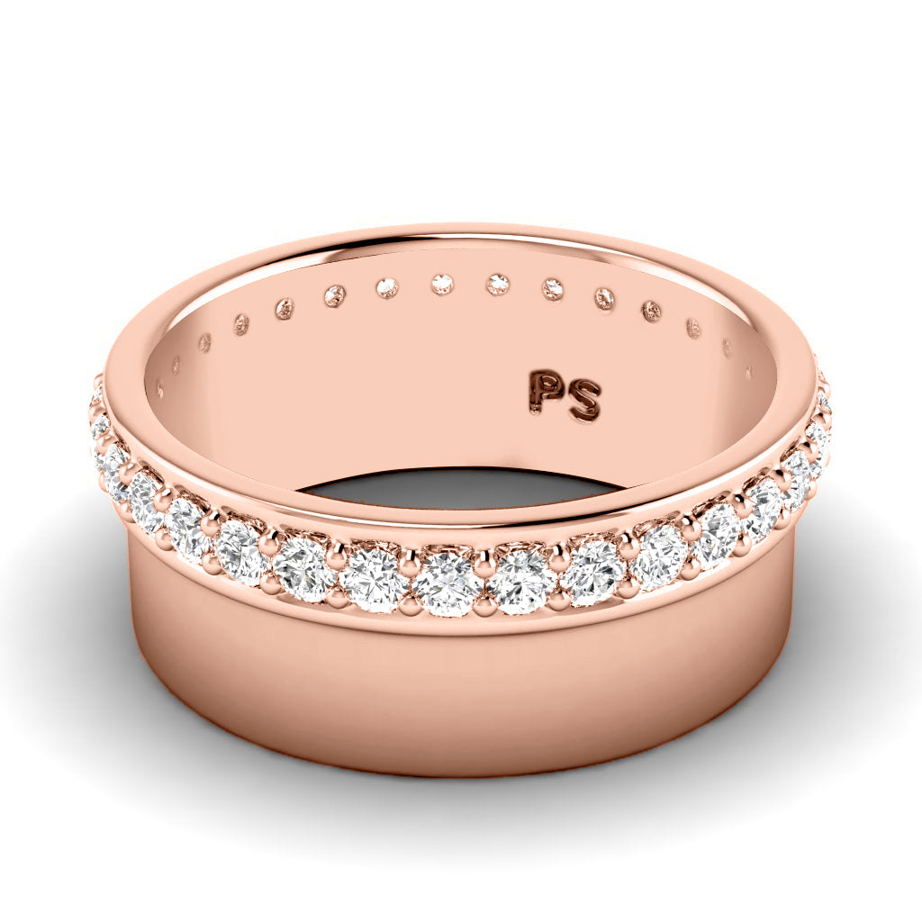 1.00 CT Round Cut Lab Grown Diamonds - Mens Wedding Band