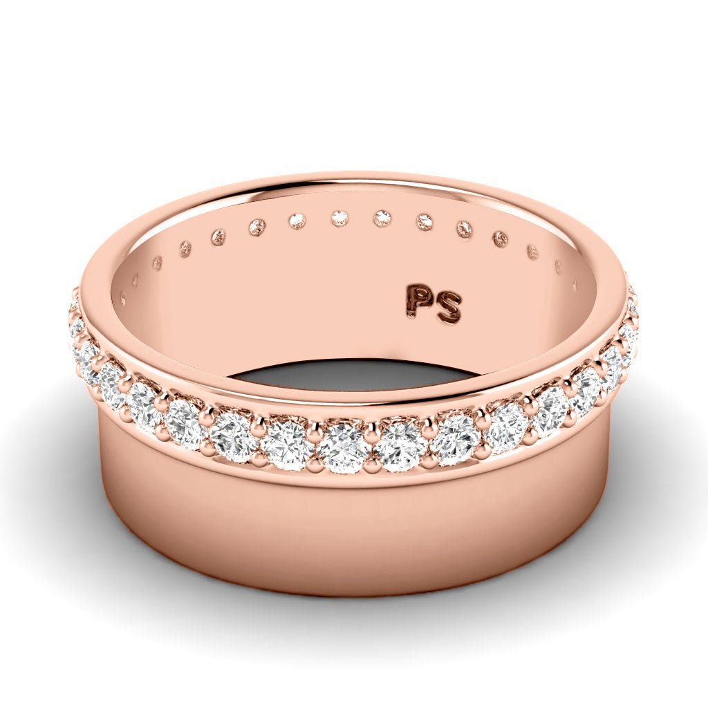 1.00 CT Round Cut Diamonds - Mens Wedding Bands