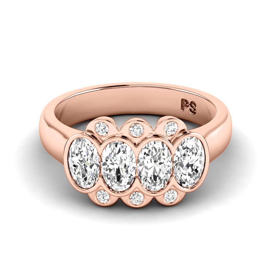 1.26 CT Round & Oval Cut Lab Grown Diamonds - Wedding Band