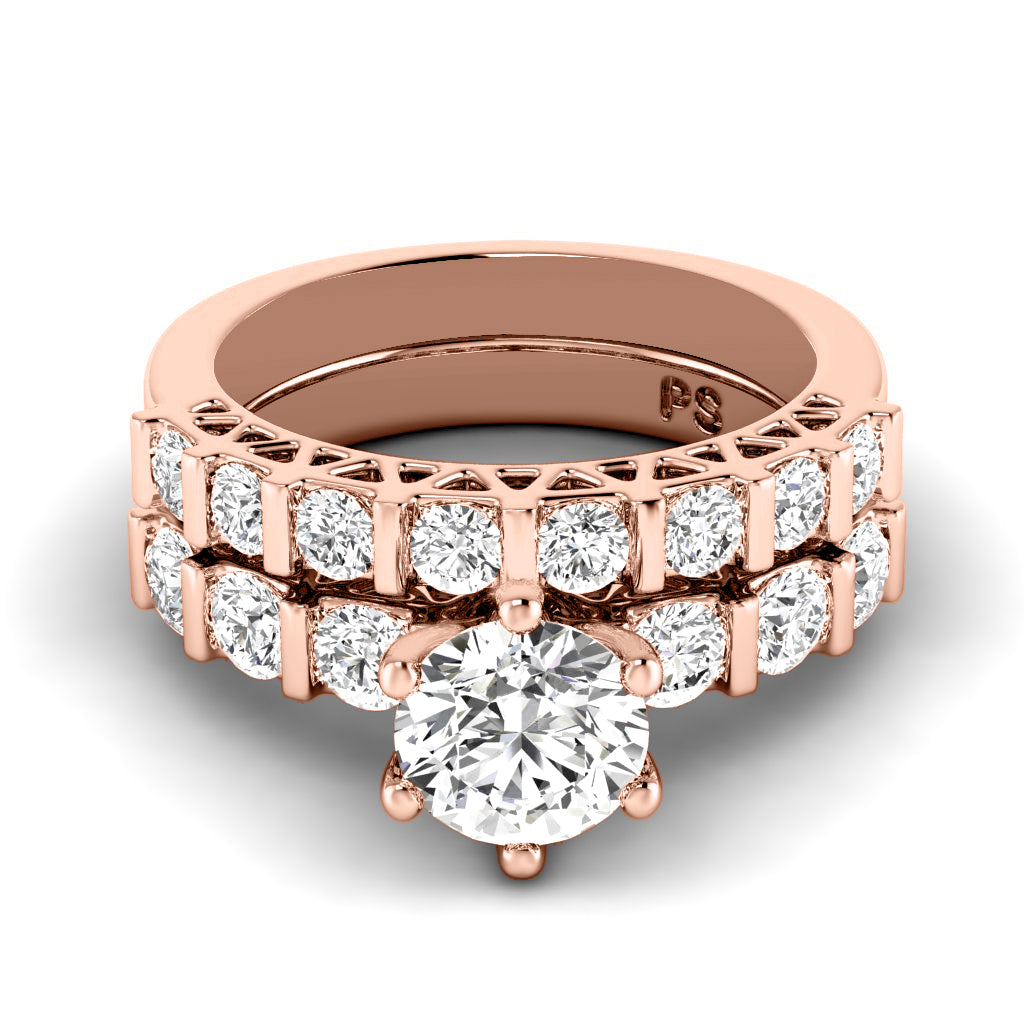 1.45-2.60 CT Round Cut Natural Diamonds - Bridal Set