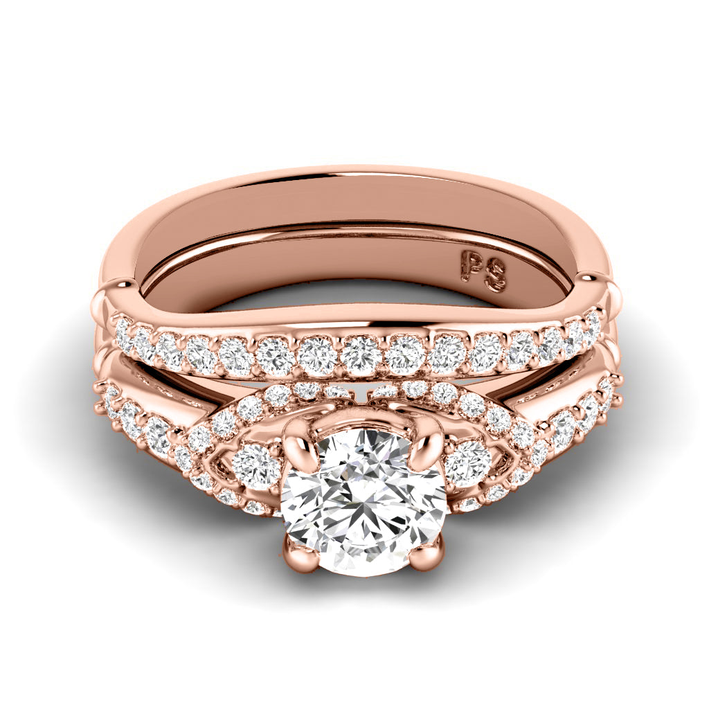 1.00-3.50 CT Round Cut Lab Grown Diamonds - Bridal Set