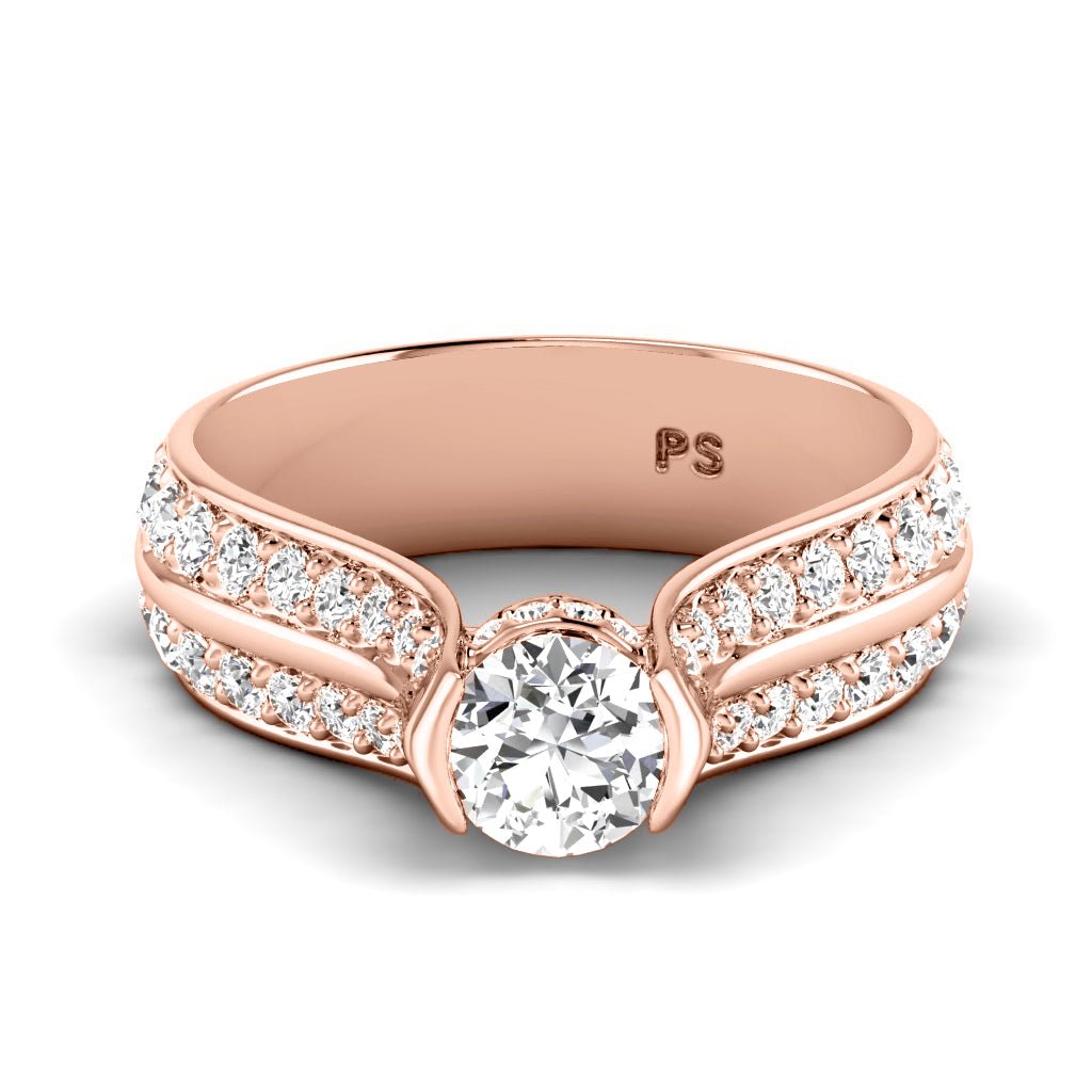 1.00-2.15 CT Round Cut Natural Diamonds - Engagement Ring