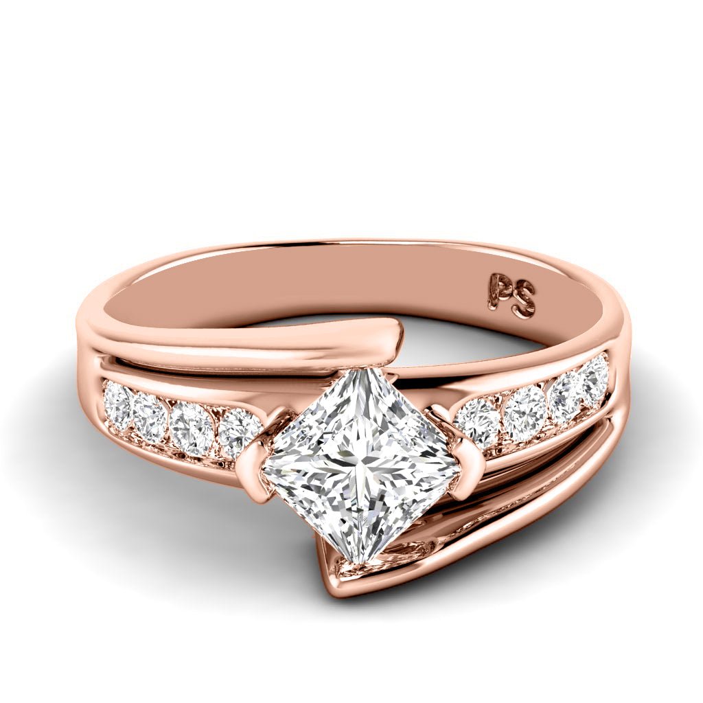 0.75-6.25 CT Princess & Round Cut Lab Grown Diamonds - Engagement Ring