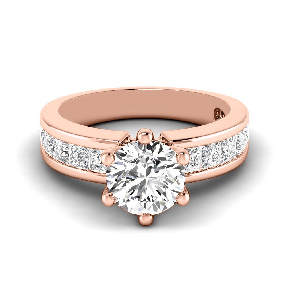 1.25 - 2.40 CT Princess & Round Cut Natural Diamonds - Engagement Ring - Primestyle.com