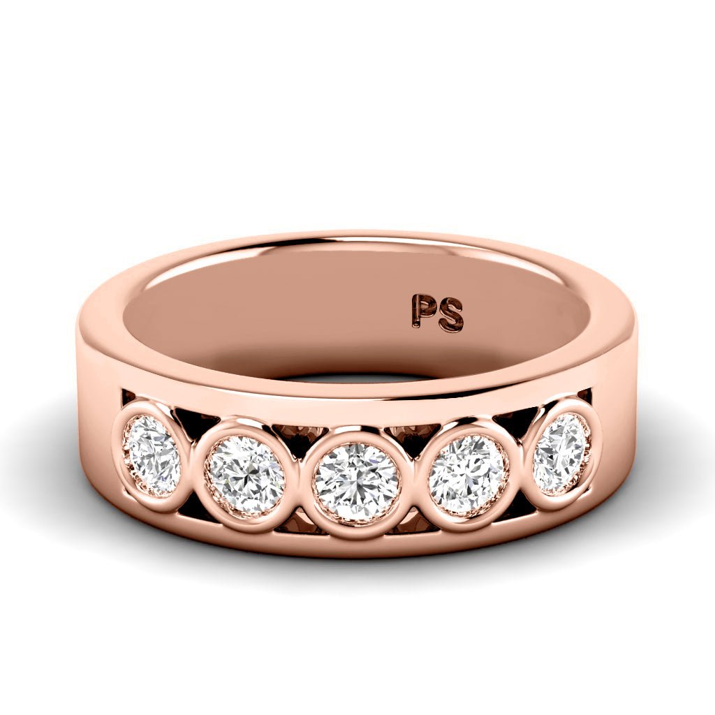 0.45 CT Round Cut Lab Grown Diamonds - Wedding Band - Primestyle.com