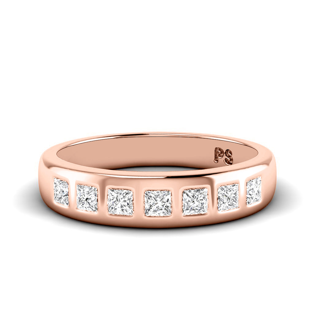 0.65 CT Princess Cut Diamonds - Wedding Band