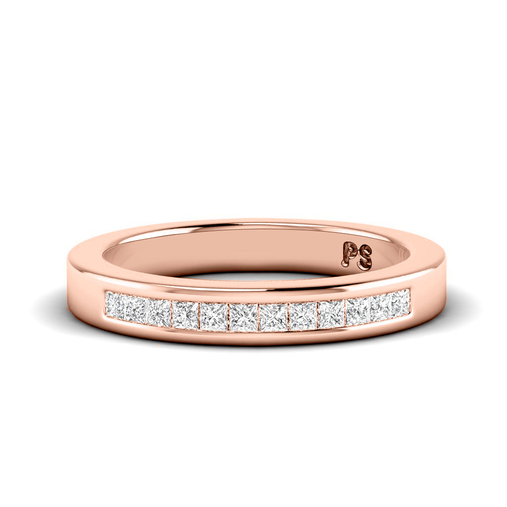 0.25 CT Princess Cut Diamonds - Wedding Band