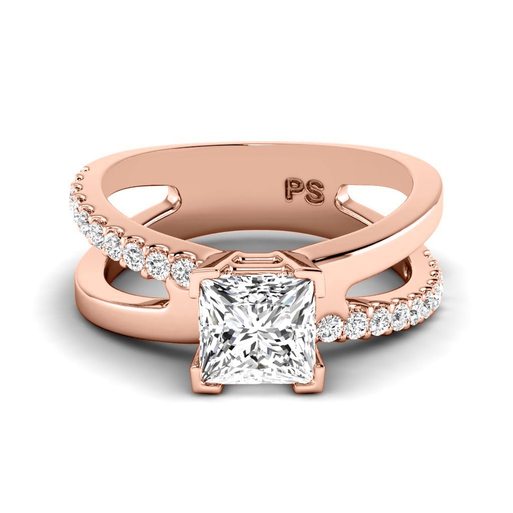 0.60-1.75 CT Princess & Round Cut Natural Diamonds - Engagement Ring