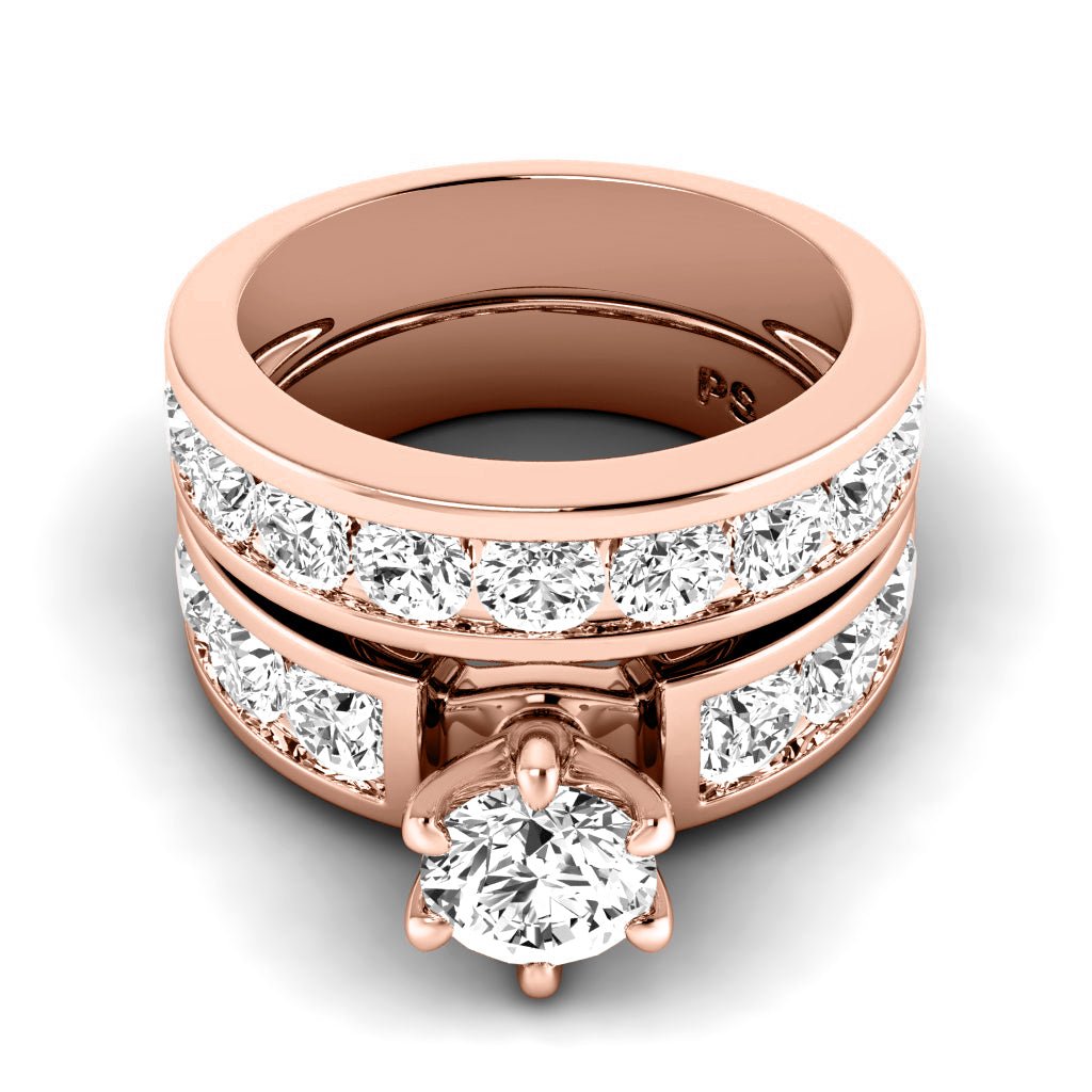 3.20 - 4.35 CT Round Cut Natural Diamonds - Bridal Set - Primestyle.com