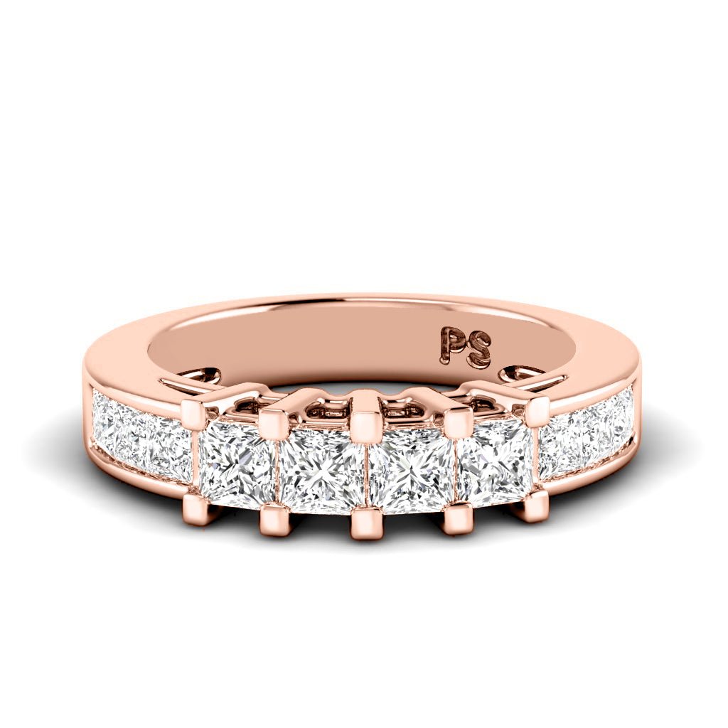 1.10 CT Princess Cut Natural Diamonds - Wedding Band