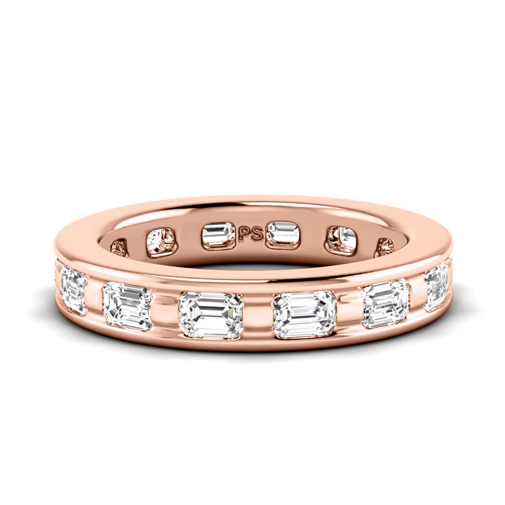 2.50 CT Emerald Cut Natural Diamonds - Eternity Rings