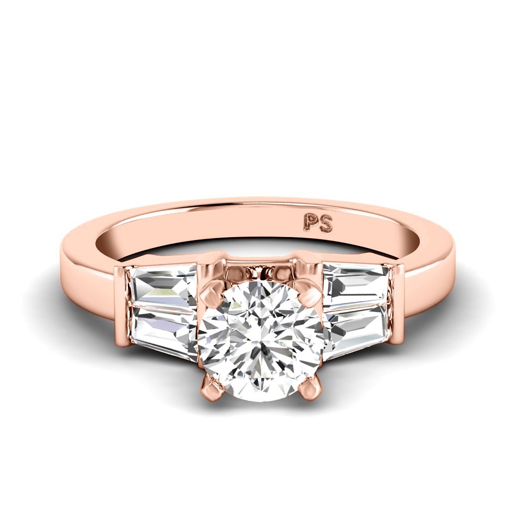 0.90-6.40 CT Round & Taper Cut Lab Grown Diamonds - Engagement Ring