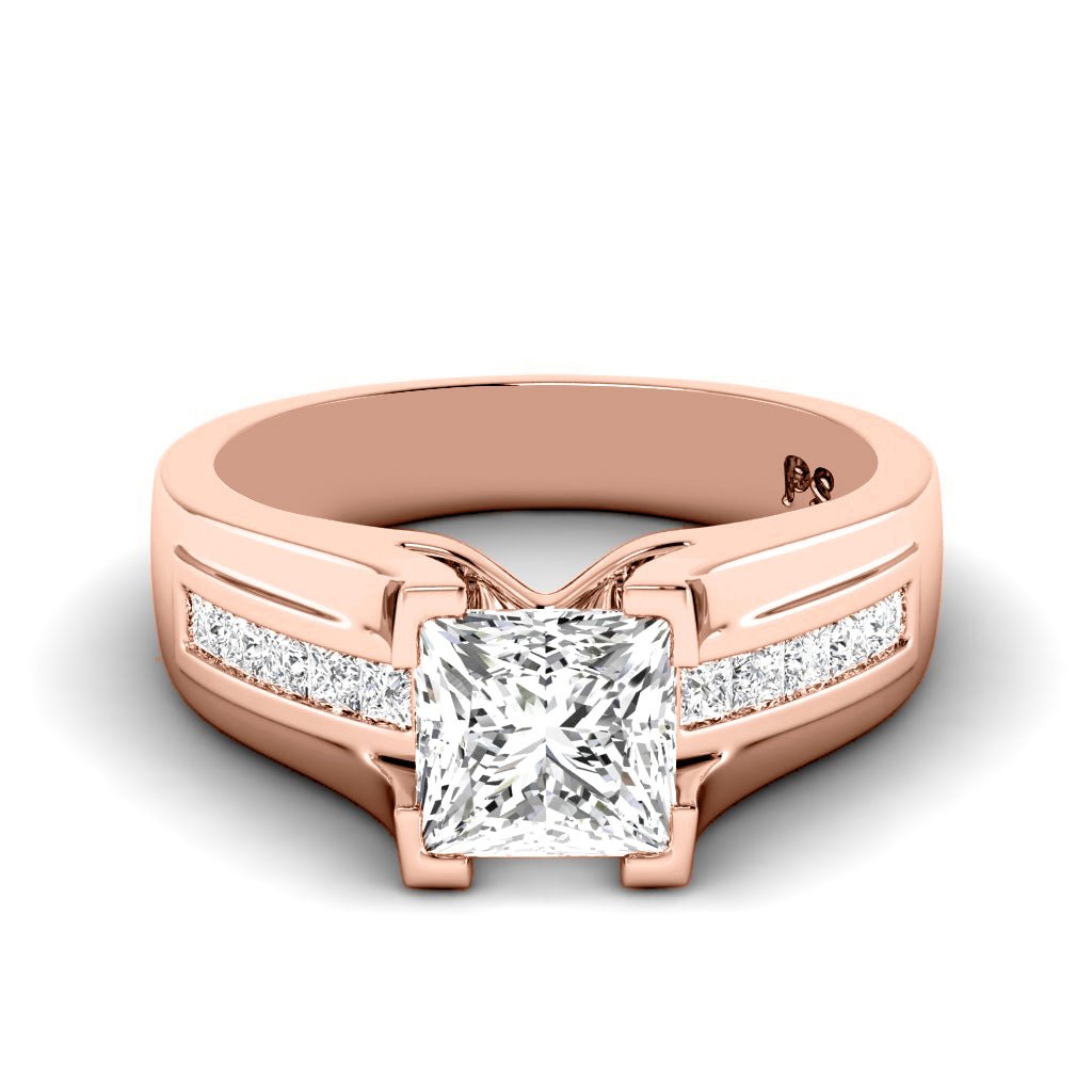 0.85-6.35 CT Princess Cut Lab Grown Diamonds - Engagement Ring