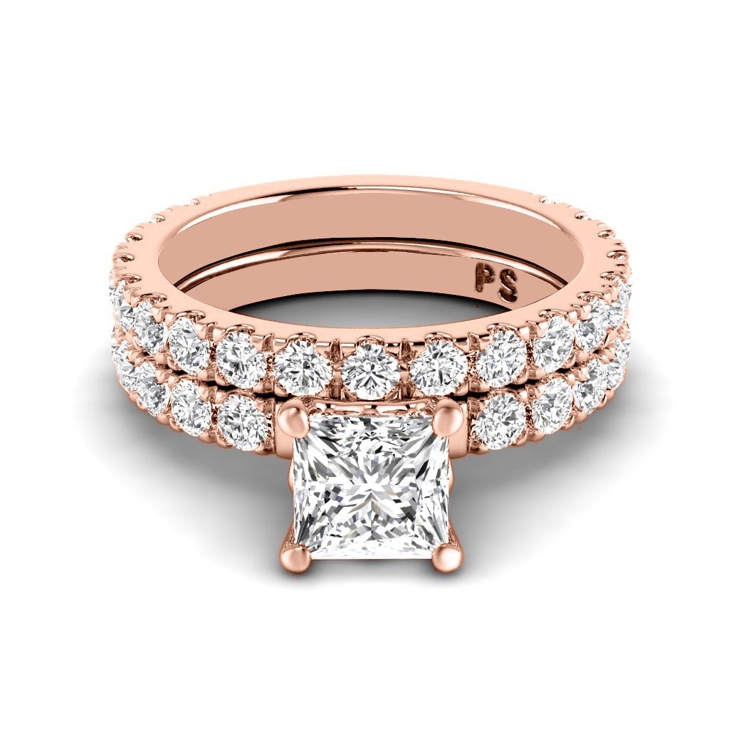 1.75 - 2.90 CT Princess & Round Cut Natural Diamonds - Bridal Set - Primestyle.com