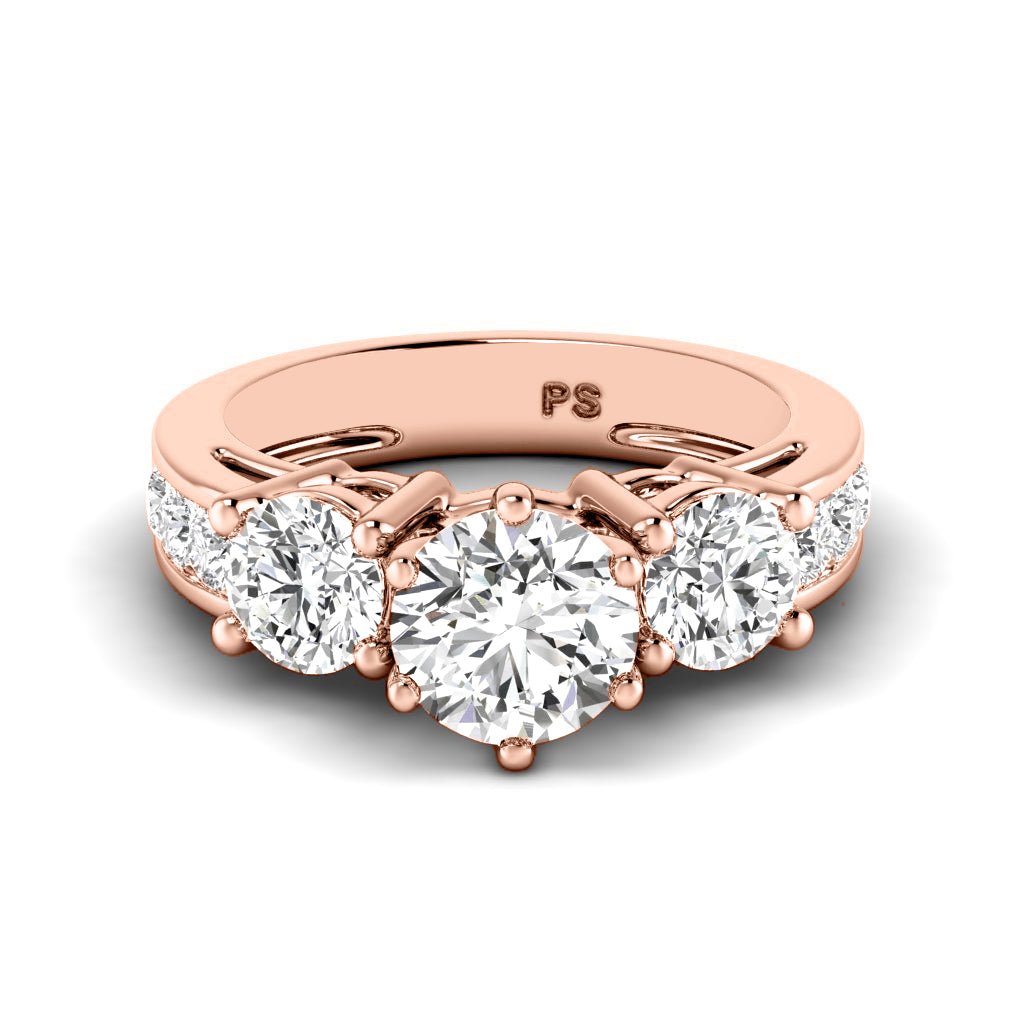1.15-2.30 CT Princess & Round Cut Natural Diamonds - Engagement Ring