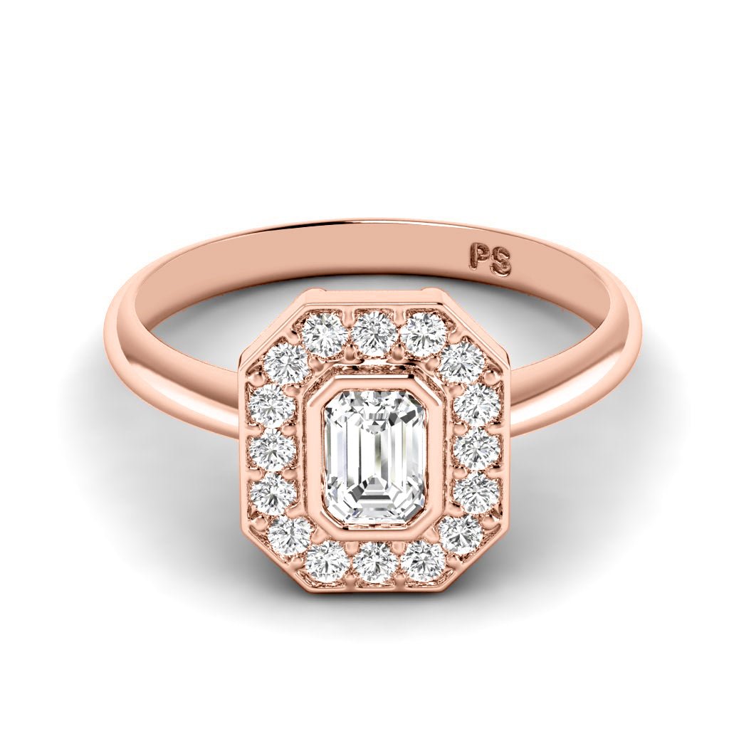 0.70 - 1.85 CT Emerald & Round Cut Natural Diamonds - Engagement Ring - Primestyle.com