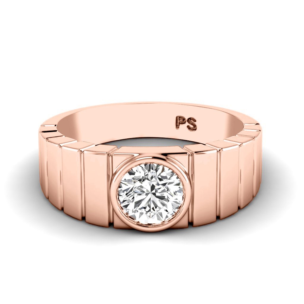 0.40 CT Round Cut Lab Grown Diamonds - Mens Wedding Band - Primestyle.com