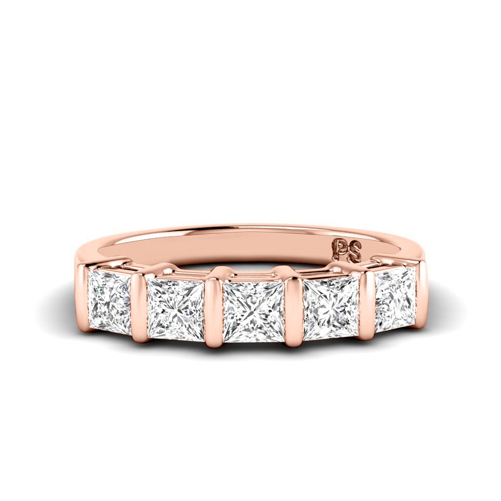 1.00 CT Princess Cut Natural Diamonds - Wedding Band