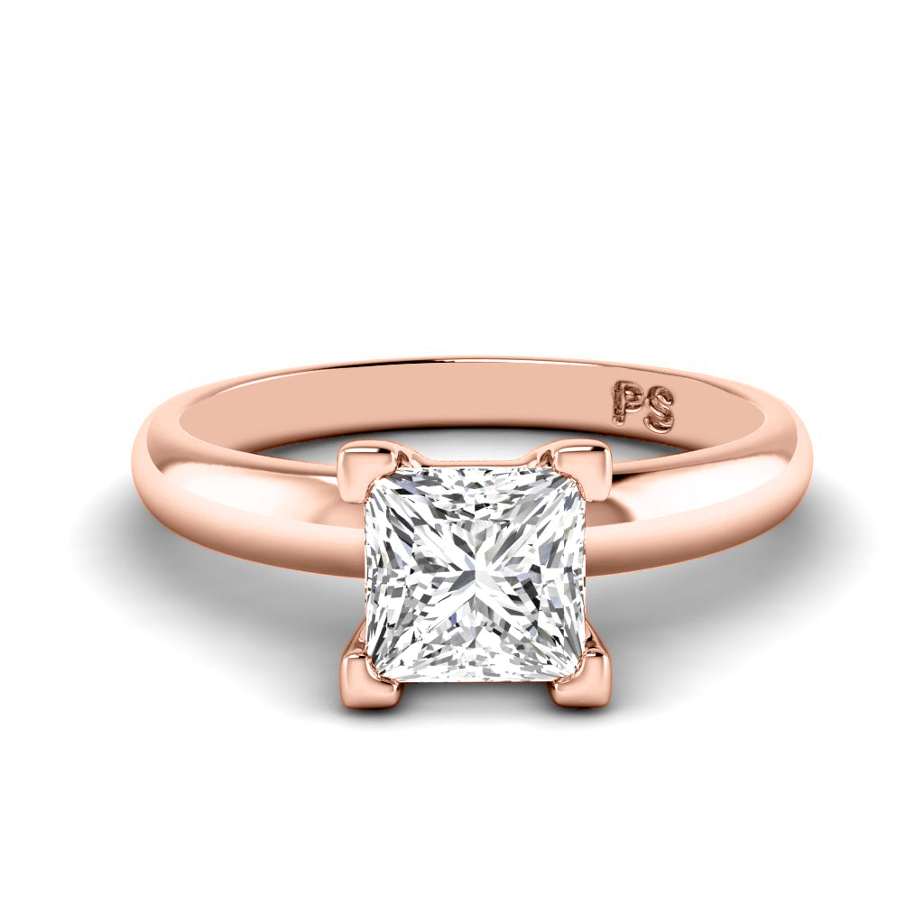 0.35-1.50 CT Princess Cut Diamonds - Solitaire Ring