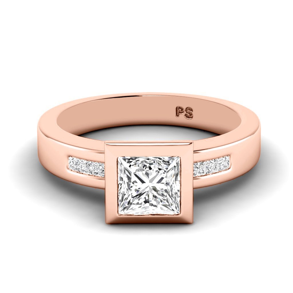 0.70-6.20 CT Princess Cut Lab Grown Diamonds - Engagement Ring
